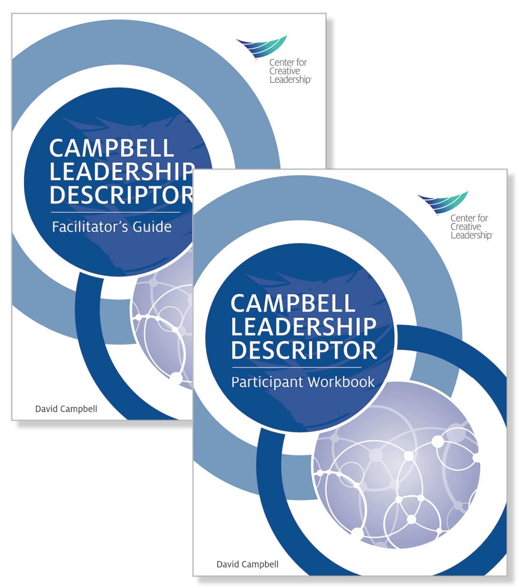The Campbell Leadership Descriptor Facilitator Guide package in print format. 