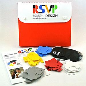Colourblind Plus® game and pieces. 